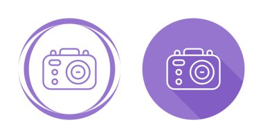 Beyaz arkaplanda izole edilmiş kamera simgeleri. Renkli ana hat sembolü. vektör illüstrasyonu