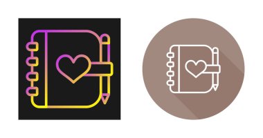 Kalem Satırı Simgeleri ayarlanmış Not Defteri 