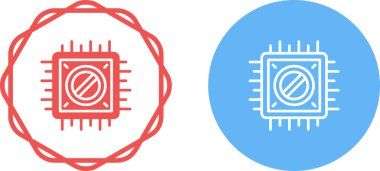 mikroçip simgeleri ayarlandı, vektör illüstrasyonu 