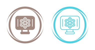 Çiçek tasarımlı iki bilgisayar monitörü simgesi