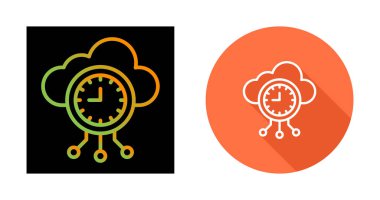 Beyaz arka planda izole çizgi bulutu ve güneş ikonu. Renkli konsept. vektör.