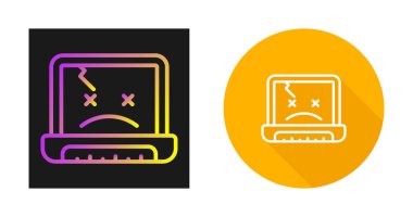 Beyaz arkaplanda izole edilmiş kırık ekran simgesine sahip siyah çizgi akıllı telefonu. Paramparça ekran. Simgeleri renklendir. vektör.