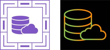 Bulut Veritabanı simgeleri ayarlandı. vektör illüstrasyonu.