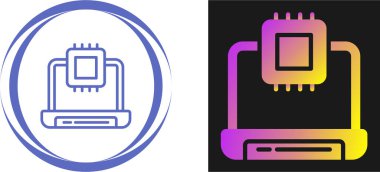 Modern teknoloji kavramını gösteren bilgisayar çipi simgesi