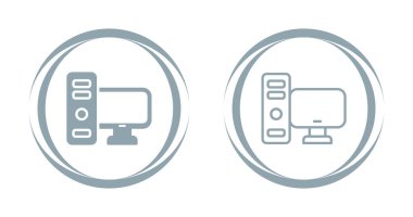 monitör simgelerine sahip bilgisayar beyaz arkaplanda izole edildi