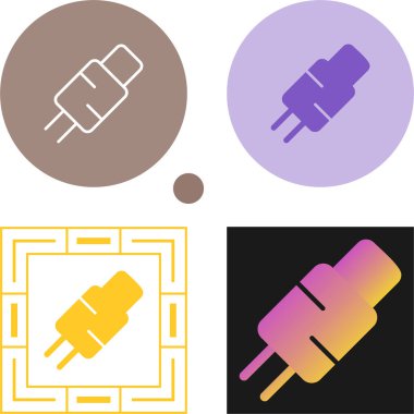 Beyaz arkaplanda kablo simgeleri kümesi, vektör illüstrasyonu 