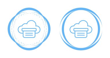 Bulut Yazdırma simgeleri ayarlandı, vektör illüstrasyonu