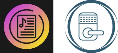 Modern kilit sembolünün yanında renkli nota simgesi