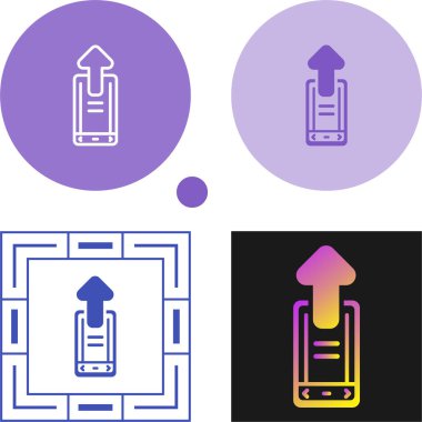 akıllı telefon simgeleri ayarlandı, vektör illüstrasyonu basit tasarım