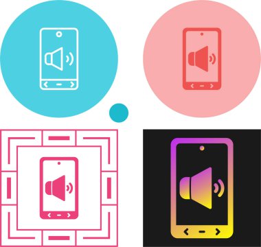 Akıllı Telefon Basit Simgesi, Vektör İllüstrasyonu Beyaz Arkaplanda İzole Edildi 