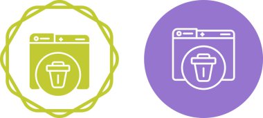 Çöp simgeli bilgisayar dizinleri, güvenlik konsepti, vektör illüstrasyonu   