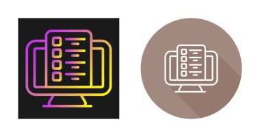 çizgi bilgisayar monitörü ekran simgesi izole vektörü