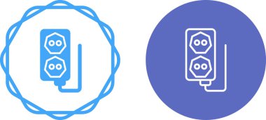 çift soket simgeleri web basit illüstrasyonunu ayarlar