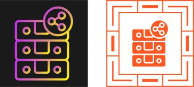 Veritabanı sunucu vektör simgesi. Mobil konsept ve web tasarımı için düz tabela. Veri sunucusu simgesi. Sembol, logo çizimi. Vektör grafikleri 