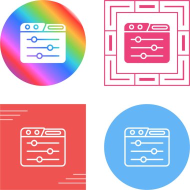Kontrol paneli arayüzünü gösteren renkli grafik simgeleri