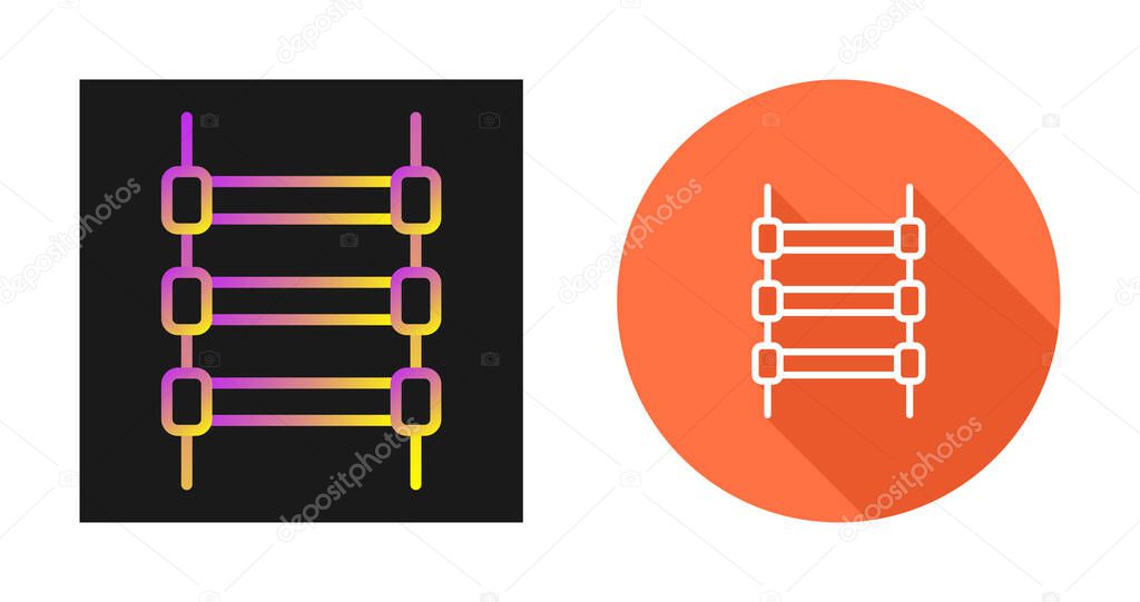 Set of track rails icons isolated on white background, vector illustration