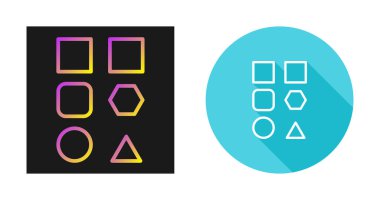 Şekil simgeleri ayarlandı, vektör illüstrasyonu