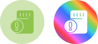 Beyaz arkaplan üzerinde uyarı işaretleri olan sd kartları kümesi, vektör illüstrasyonu  