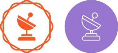 Uydu anten simgeleri ayarlandı, vektör illüstrasyonu 