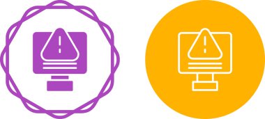 Satır bilgisayarlarını ünlem işareti vektör illüstrasyonu ile ayarla 