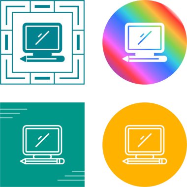 Beyaz arkaplanda sembol simgesi olan renk çizgisi dizüstü bilgisayarı. Yaş işareti. Yetişkin içeriği işareti. Yetişkin içeriği. içerik. Renkli