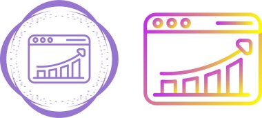 Finans grafik simgesi. İş çizelgesi. Beyaz arkaplanda grafik işareti