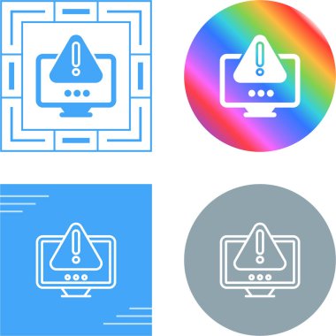 Bilgisayar Basit Simgesi, Beyaz Arkaplanda Vektör İllüstrasyonu 