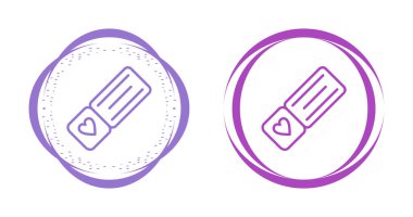 kalp simgesi ile bilet vektör illüstrasyonuName 