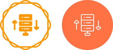 Beyaz arkaplanda izole edilmiş veri depolama ve ok simgeleri  