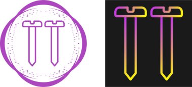 Beyaz arkaplanda izole edilmiş çivi simgeleri