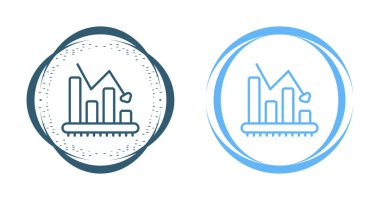 Finans grafik simgesi. İş çizelgesi. Beyaz arkaplanda grafik işareti