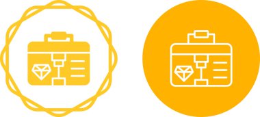 Elmas evrak çantası simgeleri seti, vektör illüstrasyonu, ödül ödülü