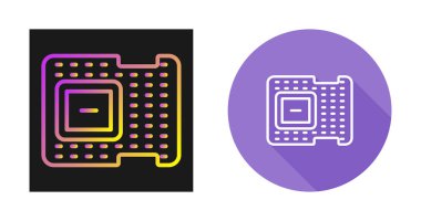 Devre kalıplarını gösteren renkli mikroçip simgeleri