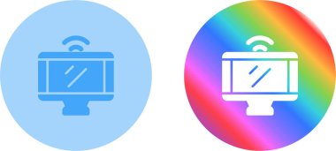 Bilgisayar İzleme Simgesi, Beyaz Arkaplanda İzole Edilmiş Gösterge İşareti, Vektör Resimleri 