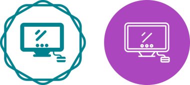 Bilgisayar Simgesi Beyaz Arkaplanda İzole Edildi, Vektör Resimleri 