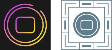 Düğme Simgesini Durdur. Ortam Oyuncu Denetim Sembolü Beyazda İzole Edildi 