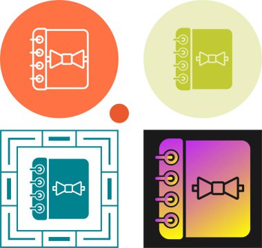 Hediye Kitabı Simgesi Logosu, Modern Tasarım, Beyaz Arkaplanda İzole Edilmiş Vektör 