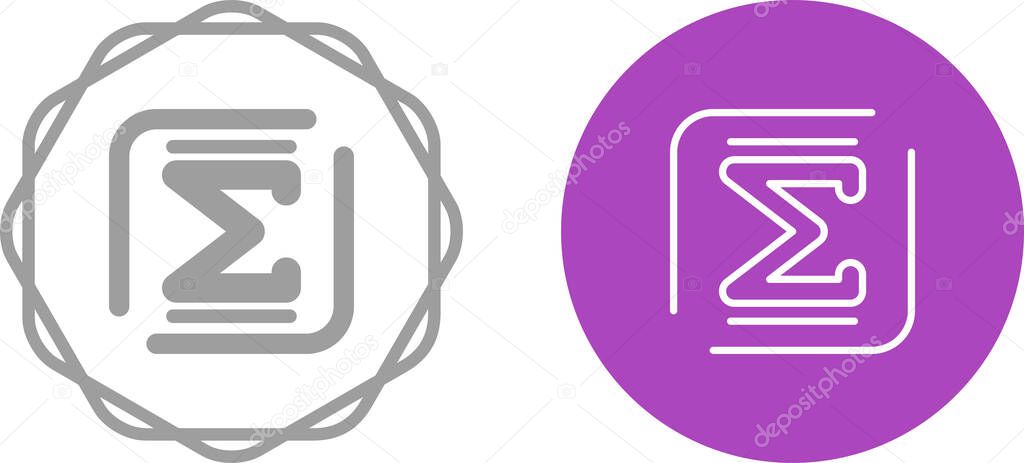 Sigma letters icons set, vector illustration