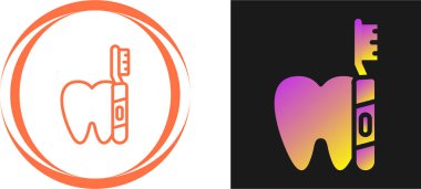 diş ve diş fırçası web simgesi vektör çizimi