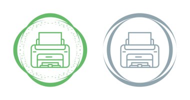 Yazıcı simgeleri ayarlandı. Web basit illüstrasyonu