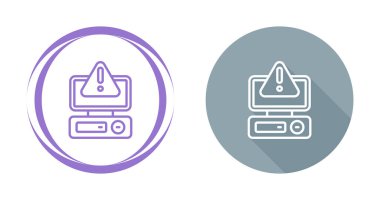 Bilgisayar Basit Simgesi, Beyaz Arkaplanda Vektör İllüstrasyonu 