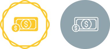 Hat para banknotları beyaz arkaplanda izole simgeleri ayarlayın