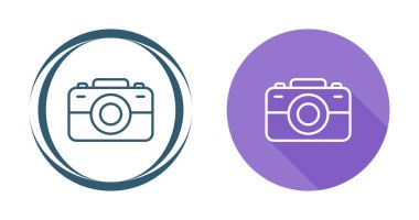 Beyaz arkaplanda izole edilmiş kamera simgeleri. Renkli ana hat sembolü. vektör illüstrasyonu