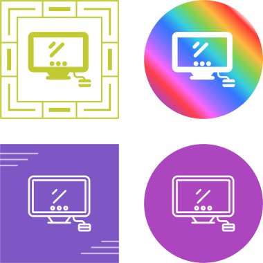 Bilgisayar Simgesi Beyaz Arkaplanda İzole Edildi, Vektör Resimleri 