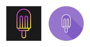 Çubuk ikonunda dondurma, süt ürünleri konsepti, beyaz arka planda dondurma barı tabelası, mobil ve web tasarımı için glifli dondurma ikonu. Vektör grafikleri