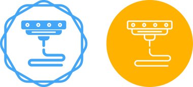 Dairesel arka planı olan modern tavan lambası simgeleri