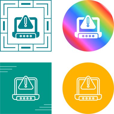 Bilgisayar Basit Simgesi, Beyaz Arkaplanda Vektör İllüstrasyonu 