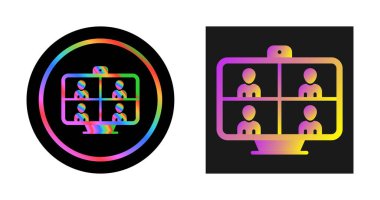 Video Konferansı Web simgesi vektör illüstrasyonu