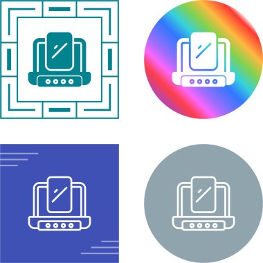 Akıllı telefon simgeleri beyaz arkaplanda dizüstü bilgisayarlarda