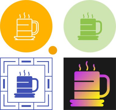 Kahve kupası simgeleri hazır. Web illüstrasyonu